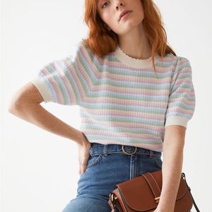 & other stories pastel scallop neck knit